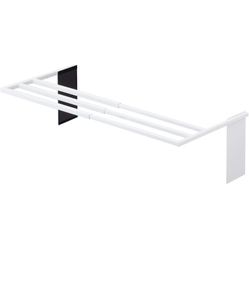 山崎実業　tower（タワー）　マグネット伸縮洗濯機バスタオルハンガー　4873　ホワイト