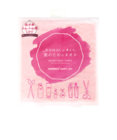 ハホニコ（HAHONICO）　美容師さんが考えた髪のためのタオル　ヘアドライマイクロファイバータオル　ピンク