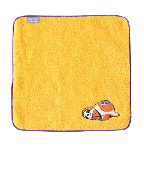 アミカ（AMICA）　アップリケ　ハンカチ　（パッケージ仕様）　夢みるなまけもの