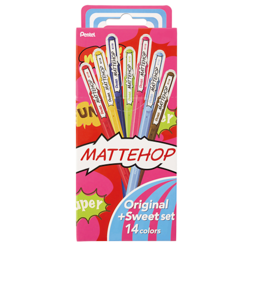 ぺんてる（Pentel）　マットホップ（MATTEHOP）　K110-V14ST　オリジナル＋スイート14色セット