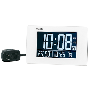 セイコー（SEIKO）　高コントラスト液晶デジタルクロック　DL214W　ホワイト