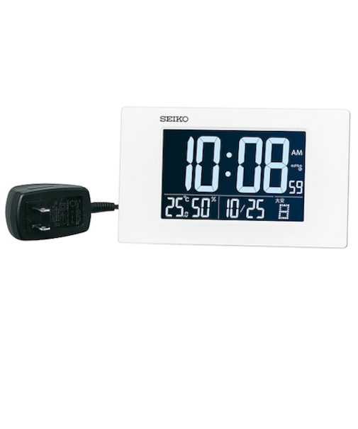 セイコー（SEIKO）　高コントラスト液晶デジタルクロック　DL215W　ホワイト
