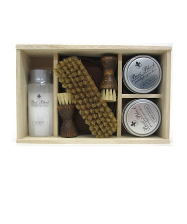 コロンブス（COLUMBUS）　ブートブラックシルバーライン　シューケアセット　桐箱入り