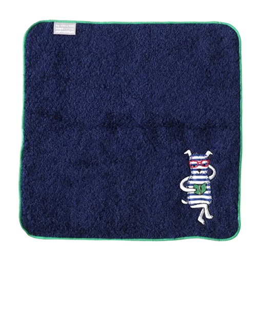 アミカ（AMICA）　アップリケ　ハンカチ　（パッケージ仕様）　インテリ犬