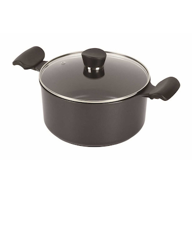 キャスティエ　ダイヤモンドコート　ガラス蓋付両手鍋　22cm　HB－6000　IH対応