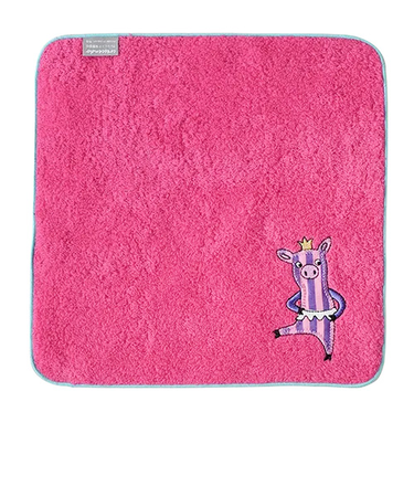 アミカ（AMICA）　アップリケ　ハンカチ　（パッケージ仕様）　バレリーナぶた