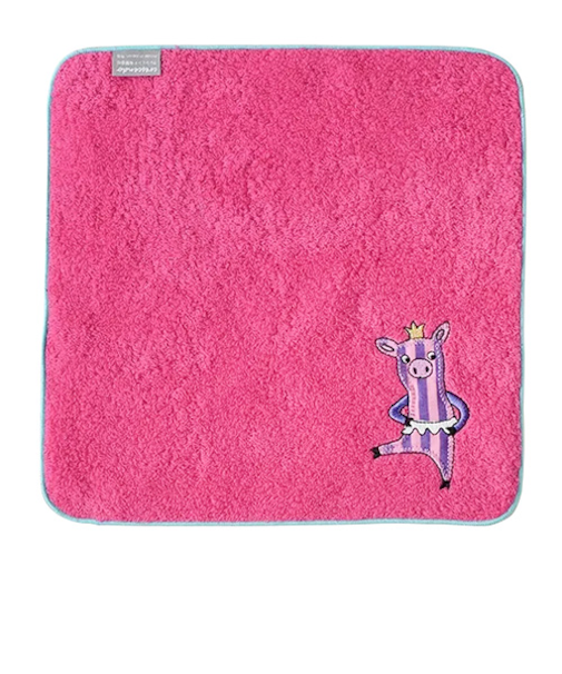 アミカ（AMICA）　アップリケ　ハンカチ　（パッケージ仕様）　バレリーナぶた