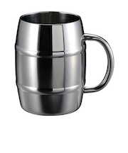 キャプテンスタッグ（CAPTAIN　STAG）　ダブルステンレス樽型ビアジョッキ　600mL　UE－3498