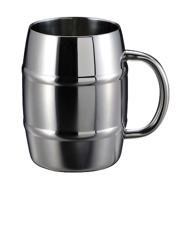 キャプテンスタッグ（CAPTAIN　STAG）　ダブルステンレス樽型ビアジョッキ　600mL　UE－3498