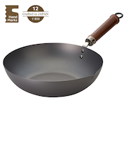 ハンズオリジナル　Hand　Marks　使うほど育っていく一生モノの鉄炒め鍋　28cm