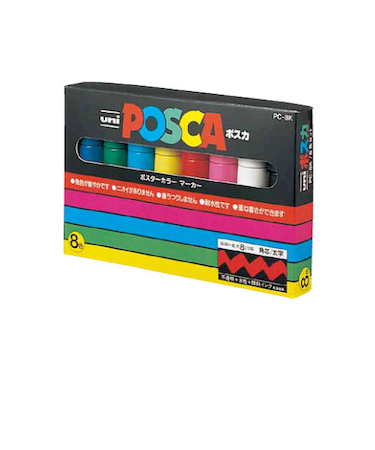 三菱鉛筆　ポスカ　太字角芯　PC－8K8C　8色セット