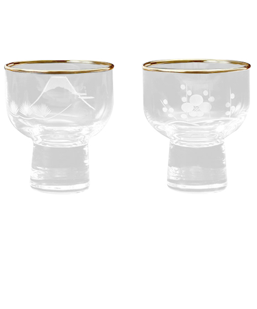 東洋佐々木ガラス　江戸切子　冷酒杯揃　G085－T236　富士山／梅