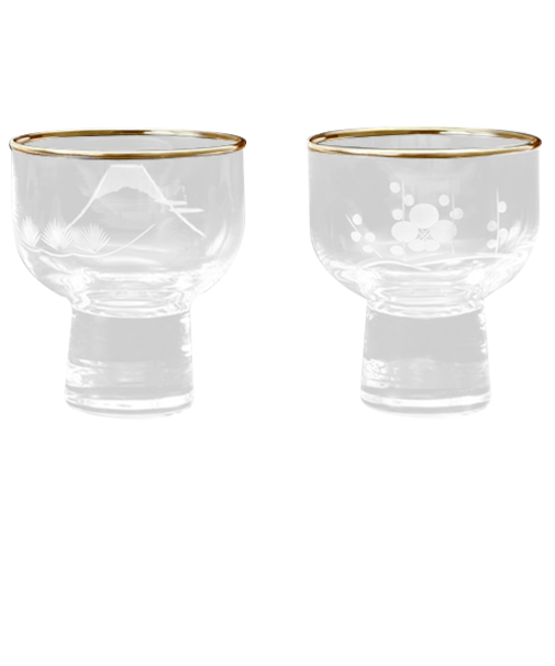 東洋佐々木ガラス　江戸切子　冷酒杯揃　G085－T236　富士山／梅