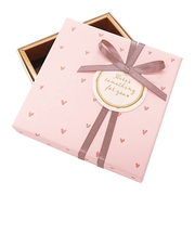 【バレンタイン】　インディゴ　チョコレートボックス　ハート　ライトピンク