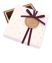 【バレンタイン】　インディゴ　チョコレートボックス　プチドット　アイボリー