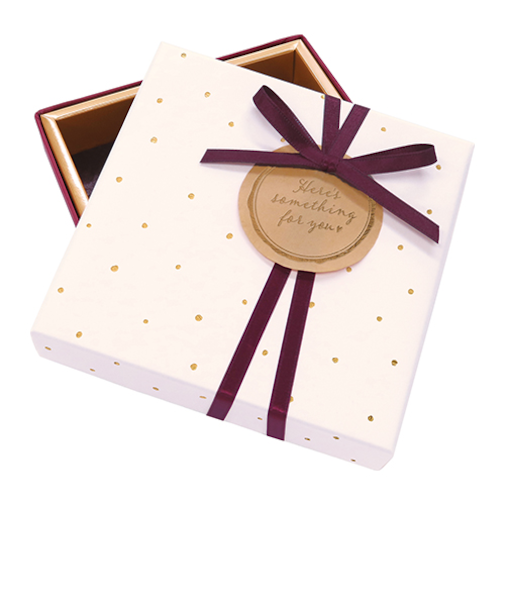 【バレンタイン】　インディゴ　チョコレートボックス　プチドット　アイボリー