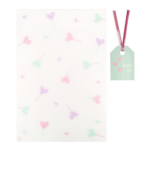 【バレンタイン】　インディゴ　シースルーバッグ　M　ロリポップ　10枚入