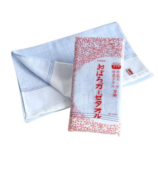 おぼろタオル　おぼろガーゼタオル　ブルー