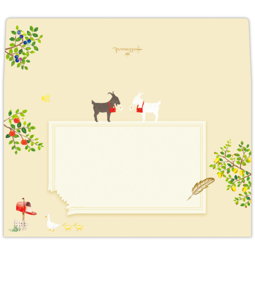 ホールマーク（Hallmark）　レターパッド用封筒　シロヤギクロヤギ　1柄4枚入り