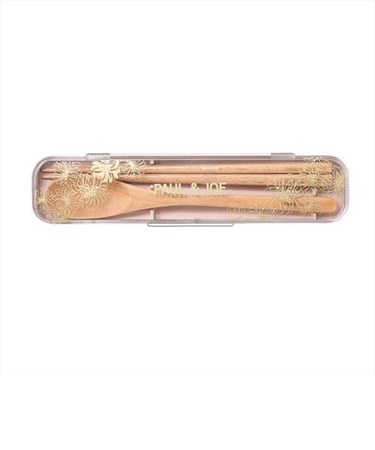 ポール＆ジョー（PAUL＆JOE）　箸・スプーン箱セット　ピンクベージュ