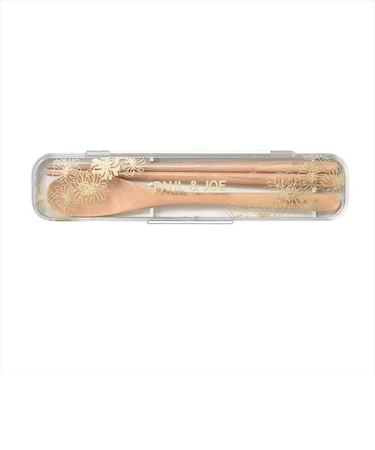 ポール＆ジョー（PAUL＆JOE）　箸・スプーン箱セット　ホワイト