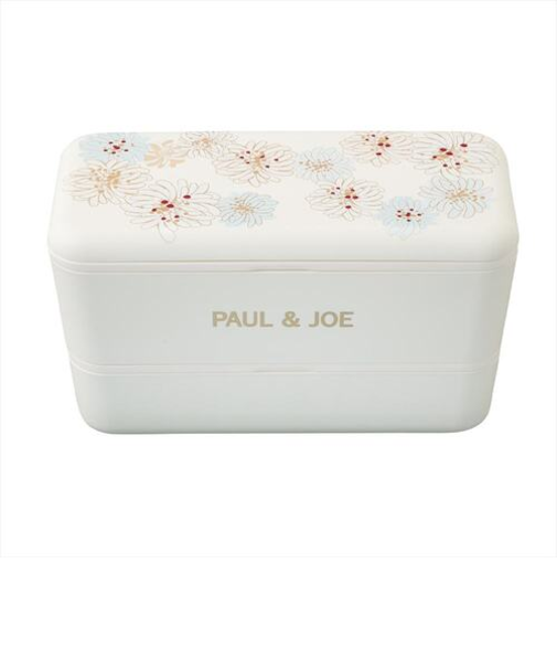 ポール＆ジョー（PAUL＆JOE）　ランチボックス長方形2段　クリザンテーム・ホワイト