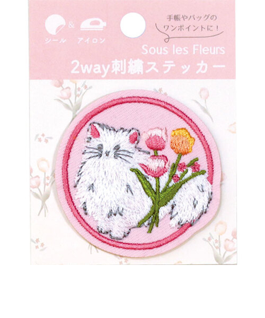 ラボクリップ（LABCLIP）　スーレフルール　刺繍ステッカー　ピンク