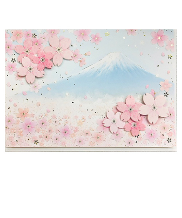 クローズ・ピン　桜グリーティングカード　富士山
