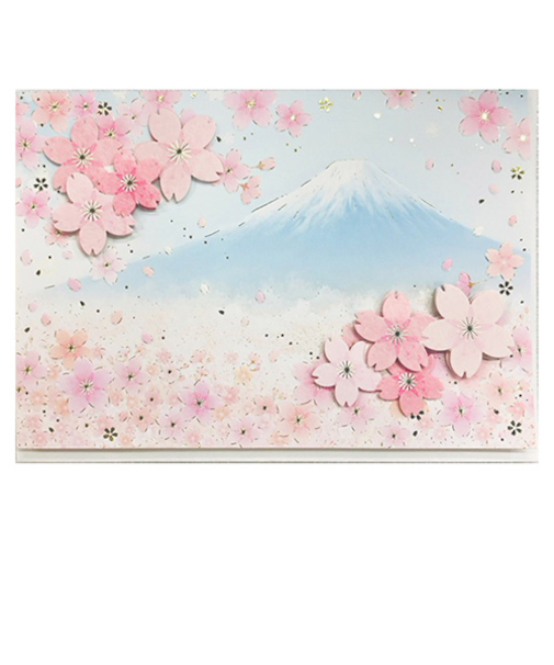 クローズ・ピン　桜グリーティングカード　富士山