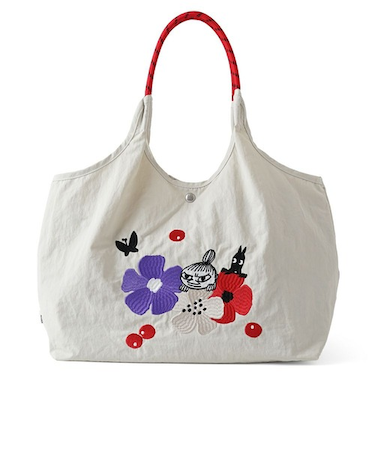 ムーミン（MOOMIN）　リッチな刺繍のトートバッグ　RMPK-01　クールグレー(リトルミイ)