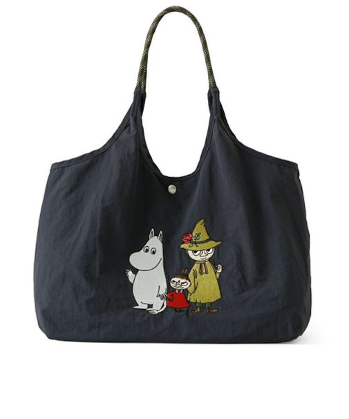 ムーミン（MOOMIN）　リッチな刺繍のトートバッグ　RMPK-01　ネイビー(ムーミン、ミイ、スナフキン)
