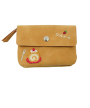 近沢レース店　ミニポーチ　ロールケーキ　ブラウン