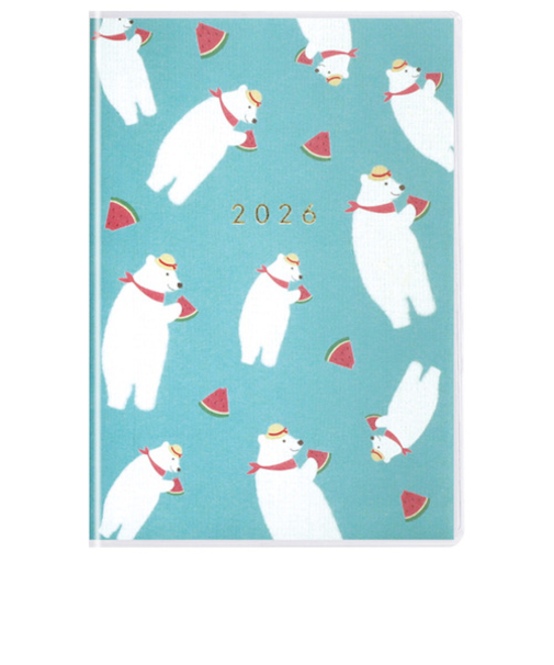 【2026年3月始まり】　ラボクリップ（LABCLIP）　ポーラーベアー　A6　マンスリーブロック　2603HPB-BL　ブルー　月曜始まり