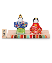 薬師窯　彩絵玻璃立雛（華友禅）　2609