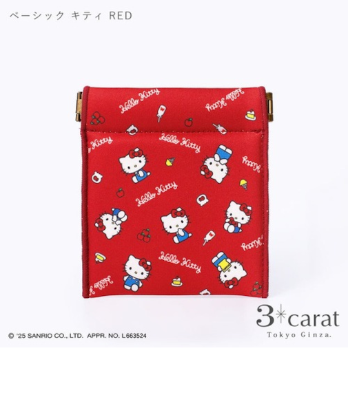 スリーカラット（3carat）　　キャンディポーチ　サンリオシリーズ　CANDY-SR002　ベーシックキティ　RED