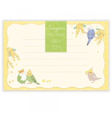 エヌビー社　ミニレター　さえずり　ミモザとインコ　1682344