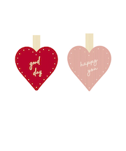 【バレンタイン】　包む　ウッドクリップ　ハート　VO002　2個入