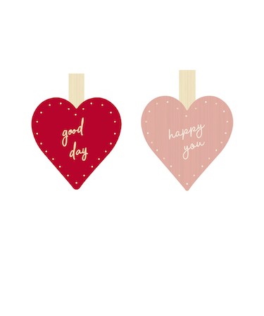 【バレンタイン】　包む　ウッドクリップ　ハート　VO002　2個入