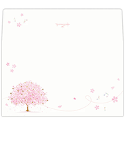 ホールマーク（Hallmark）　桜柄レターパッド用封筒　サクラミュージック　1柄4枚