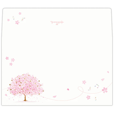 ホールマーク（Hallmark）　桜柄レターパッド用封筒　サクラミュージック　1柄4枚