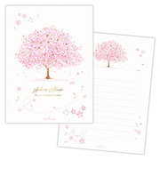 ホールマーク（Hallmark）　桜柄レターパッド　サクラミュージック　横罫　1柄10枚