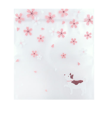 インディゴ　PP514　小物袋　S　いぬと桜　5枚入