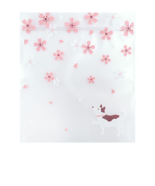 インディゴ　PP514　小物袋　S　いぬと桜　5枚入
