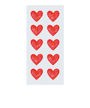 【バレンタイン】　包む　シール　フェルトハート　VW005　10片入