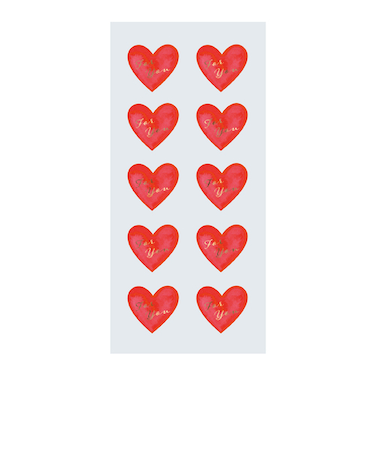 【バレンタイン】　包む　シール　フェルトハート　VW005　10片入