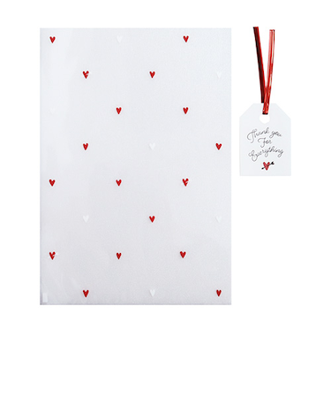 【バレンタイン】　インディゴ　VP996　シースルーバッグ　M　プチハート　レッド／ホワイト　10枚入