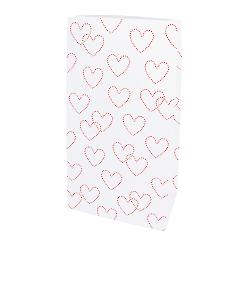 【バレンタイン】　インディゴ　VP169　ボトムバッグ　S　ドットハート　ホワイト　8枚入