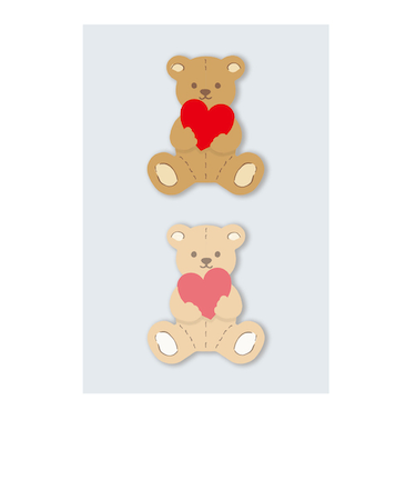 【バレンタイン】　包む　シール　テディベア　VW001　2片入