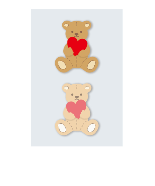 【バレンタイン】　包む　シール　テディベア　VW001　2片入
