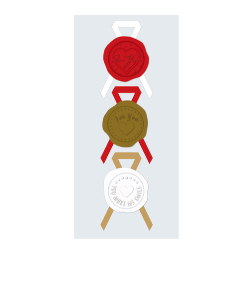 【バレンタイン】　包む　シール　シーリングハート　VW003　3片入